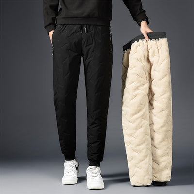 Lambswool Warm Thicken Sweatpants Men Fashion Joggers Water Proof Casual Pants Men  Plus Size Trousers