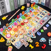 Montessori Educational Wooden Math Toys Children Busy Board Count Shape Colors Match Fishing Puzzle Learning Toys Gifts