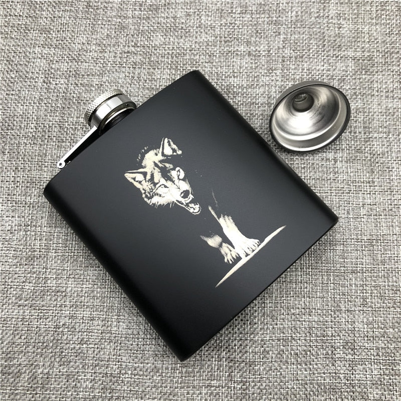 Hip Flask 6 Oz 170ml 304 Stainless Steel Personalized King Wolf Lion Tiger Alcohol Whiekey Vodka Flask