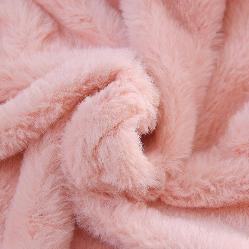 Cute Rabbit Ears Plush Baby Jacket Christmas Sweet Princess Girls Coat Autumn Winter Warm Hooded Outerwear Toddler Girl Clothes