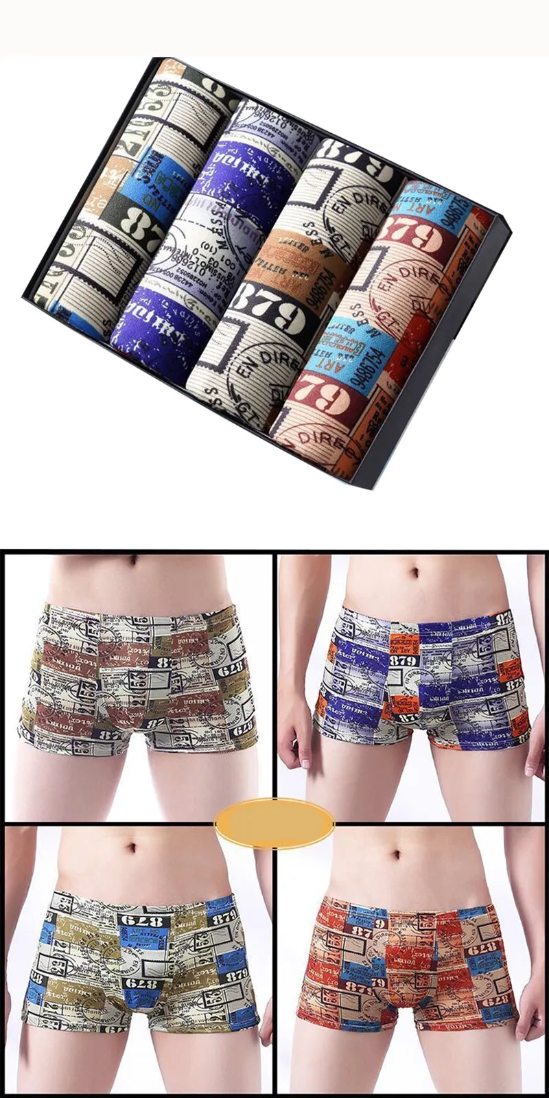 Underpants Man Pack Shorts Boxers Underwear Fashion Sexy Mens Boxer Ultrathin Large Size L-4XL
