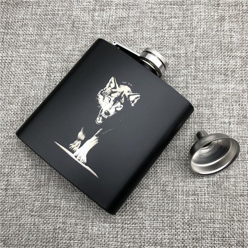 Hip Flask 6 Oz 170ml 304 Stainless Steel Personalized King Wolf Lion Tiger Alcohol Whiekey Vodka Flask