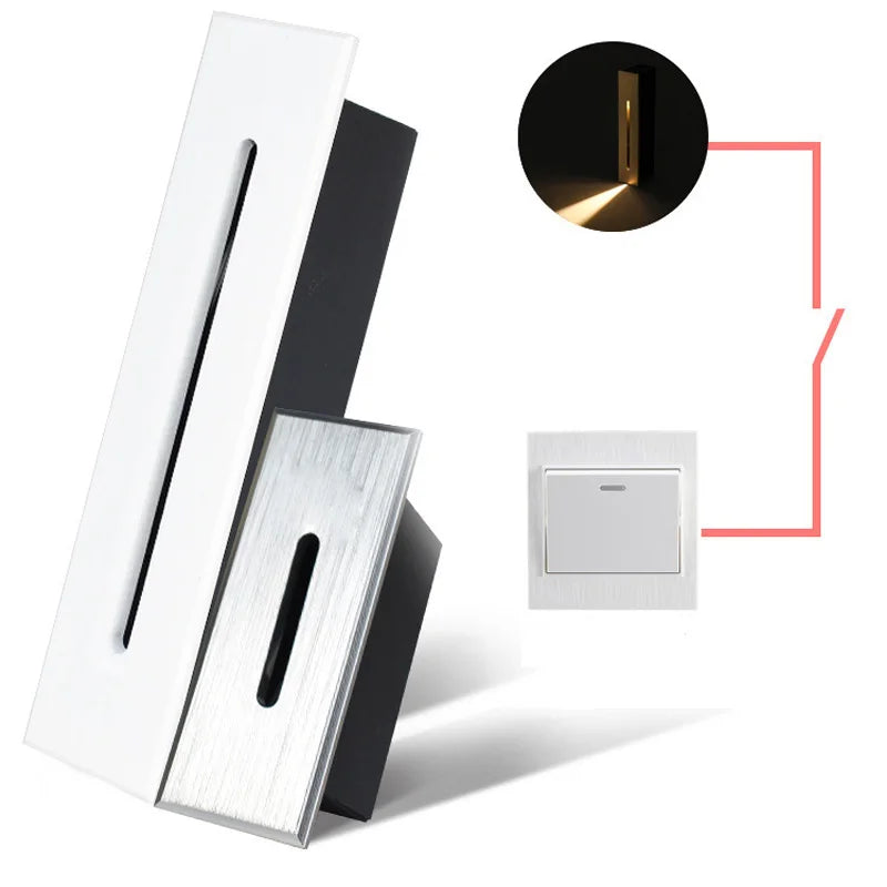 Slim Wall Stairs Light LED 3W Wall + Lamps Step Lamp Indoor lighting Nightlight Stairway Led Corridor Foyer Kitchen Hallway Lamp