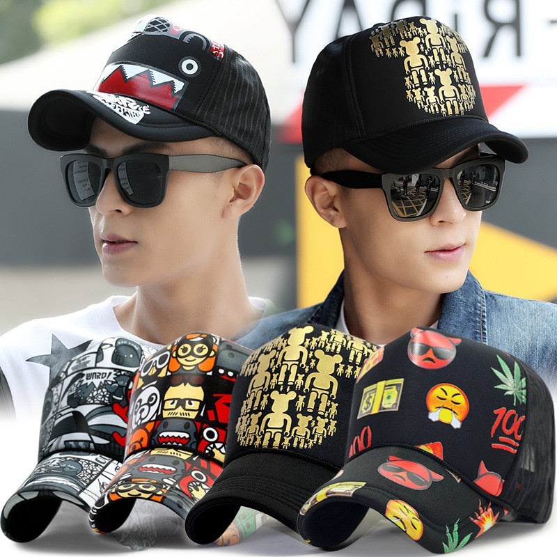 Hats Men Cool Hiphop Punk Rock Truck Cap Women Fashion Mesh Baseball Caps