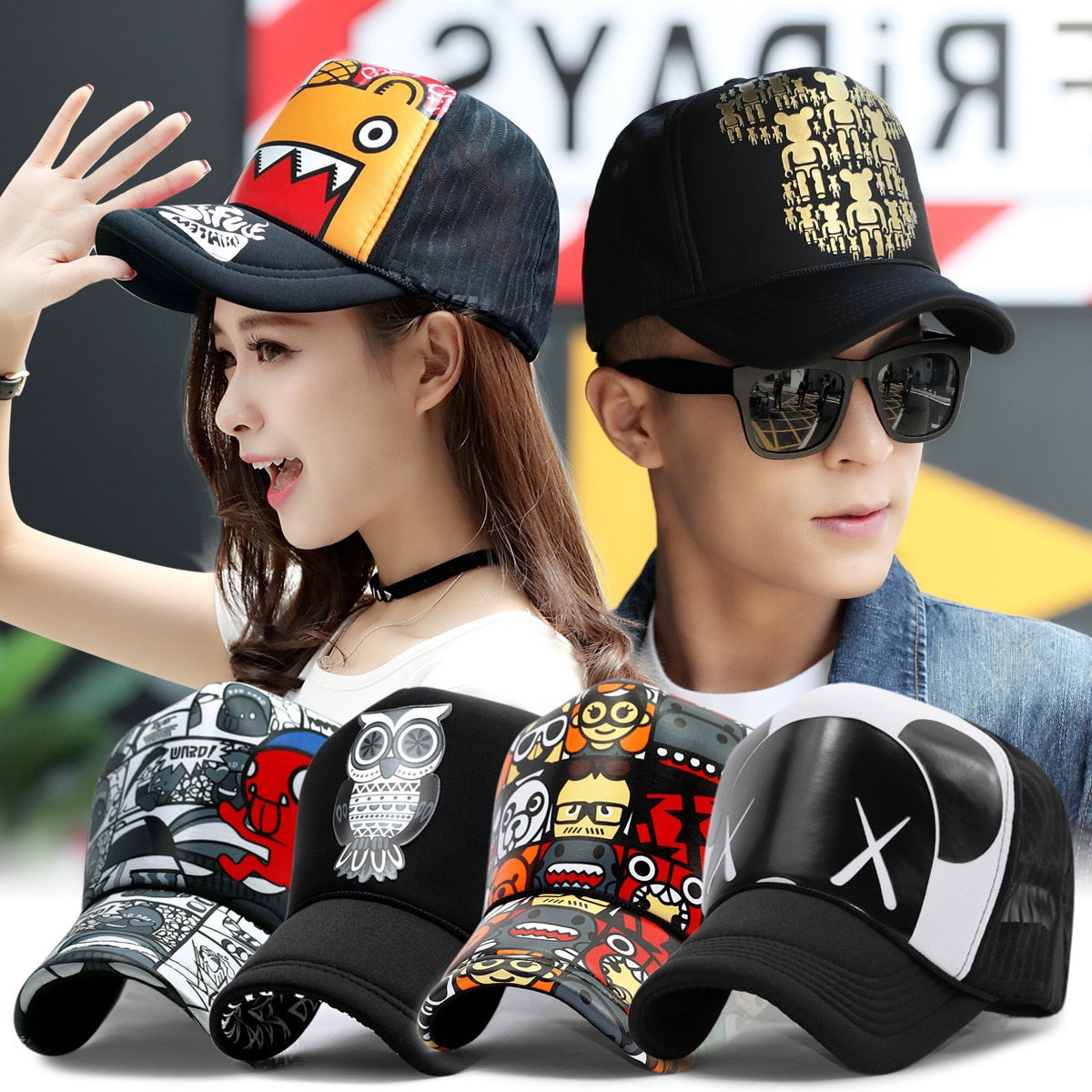 Hats Men Cool Hiphop Punk Rock Truck Cap Women Fashion Mesh Baseball Caps