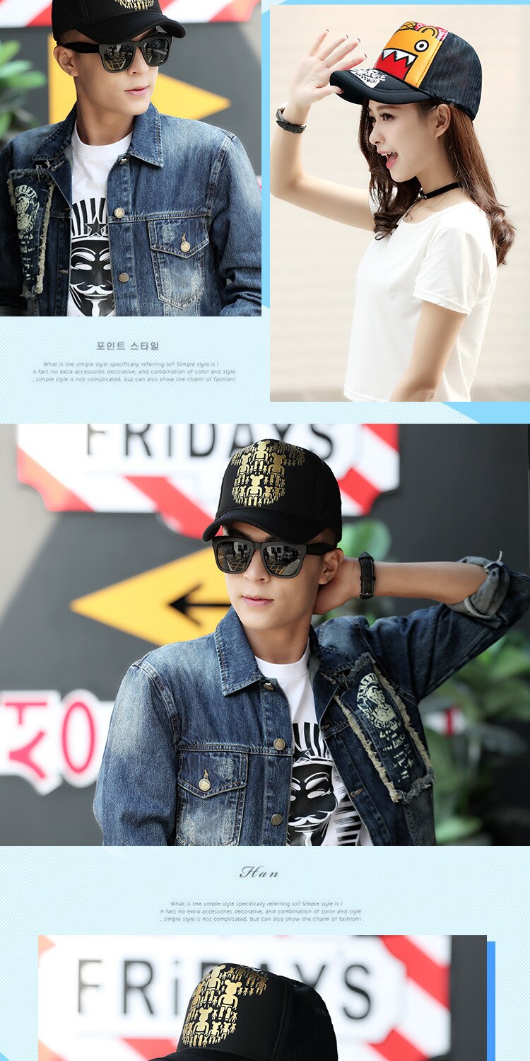 Hats Men Cool Hiphop Punk Rock Truck Cap Women Fashion Mesh Baseball Caps