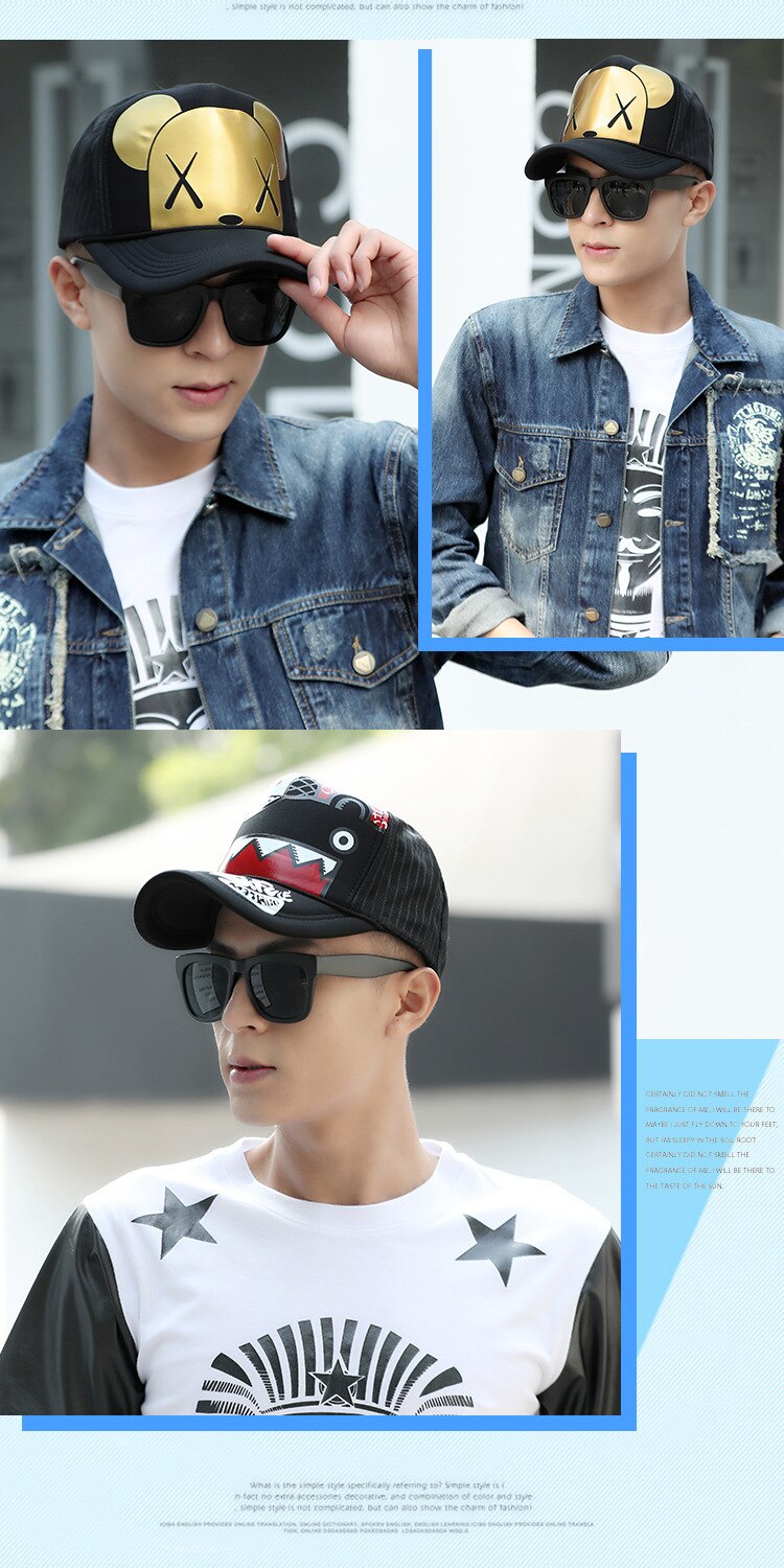 Hats Men Cool Hiphop Punk Rock Truck Cap Women Fashion Mesh Baseball Caps