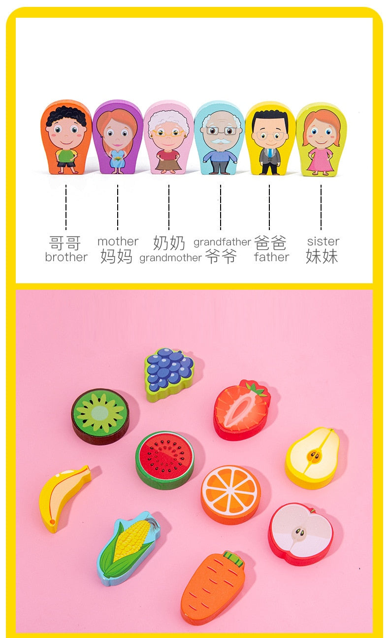 Montessori Educational Wooden Math Toys Children Busy Board Count Shape Colors Match Fishing Puzzle Learning Toys Gifts