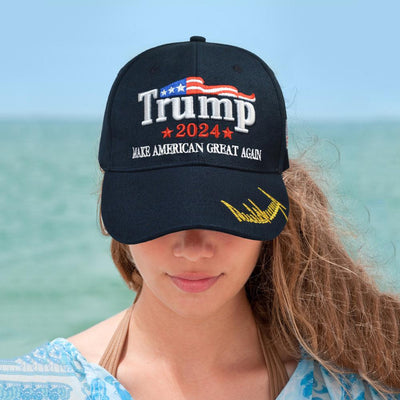 Trump Hat With American Flag Embroidery Adjustable Baseball Cap Take America Back