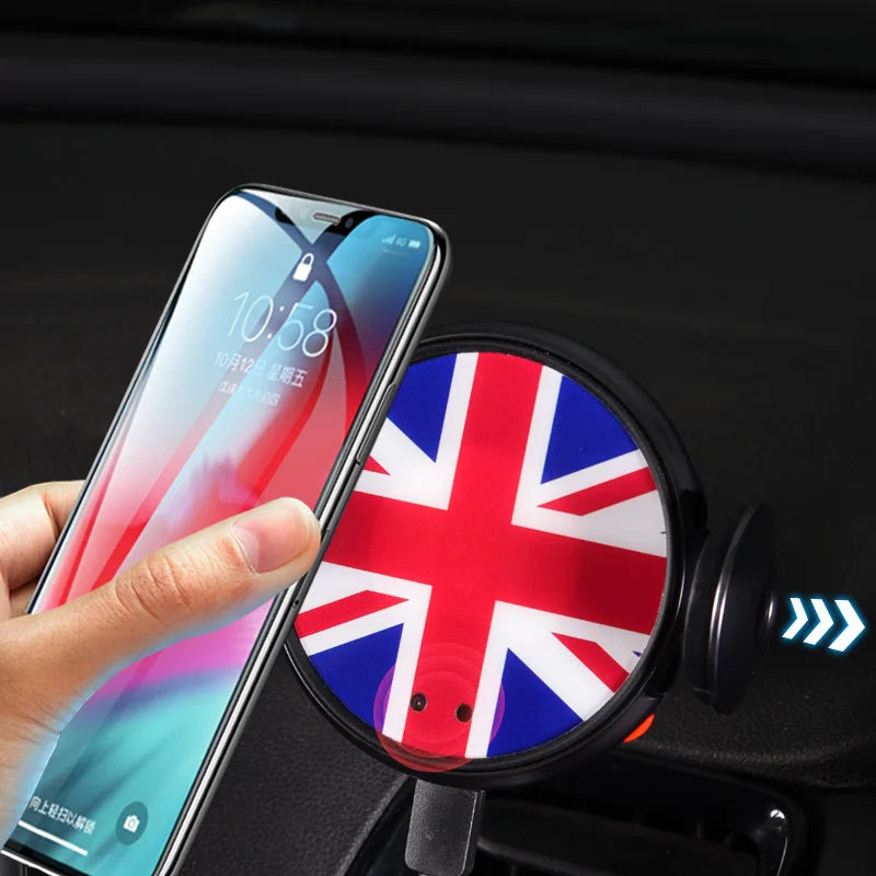 Wireless Charger Car Holder Intelligent Infrared Mobile Phone Stand For MINI Cooper R60 R61 Auto styling Accessories