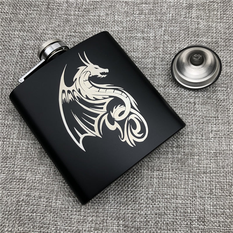 Hip Flask 6 Oz 170ml 304 Stainless Steel Personalized King Wolf Lion Tiger Alcohol Whiekey Vodka Flask