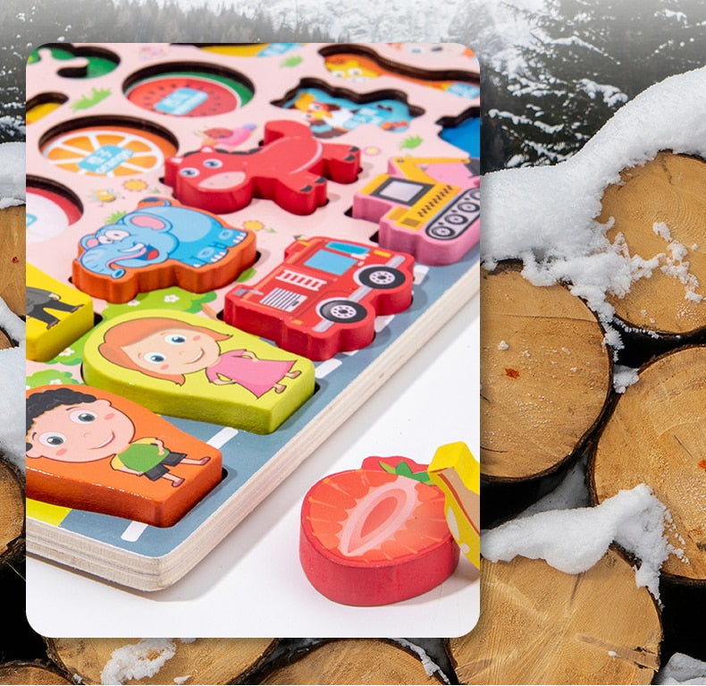 Montessori Educational Wooden Math Toys Children Busy Board Count Shape Colors Match Fishing Puzzle Learning Toys Gifts