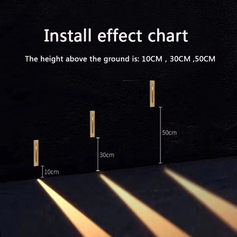 Slim Wall Stairs Light LED 3W Wall + Lamps Step Lamp Indoor lighting Nightlight Stairway Led Corridor Foyer Kitchen Hallway Lamp