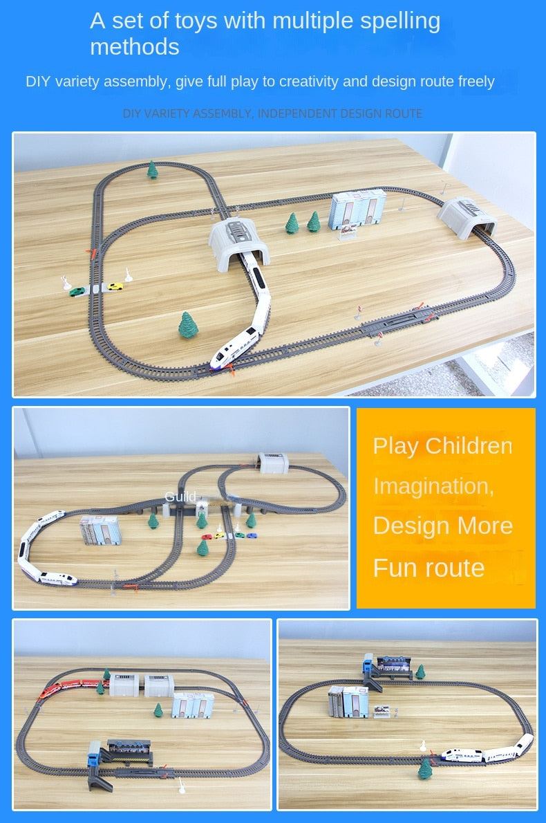 Model Railway Track Harmony Rail Toy Car  Assemble DIY Set Children Christmas Gift Toy for Boy