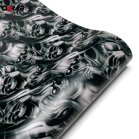 Car Stickers Wrap Vinyl Skull Cartoon Printed Auto Body Film Self-Adhesive Camo Modification Film for Car Accessories