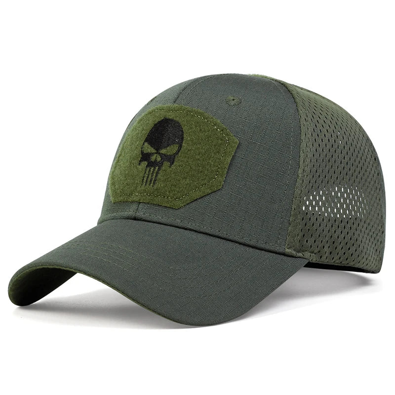 Skull Embroidered Top with Patch Breathable Baseball Caps Spring and Autumn Outdoor Adjustable Casual Hat Sunscreen Hat
