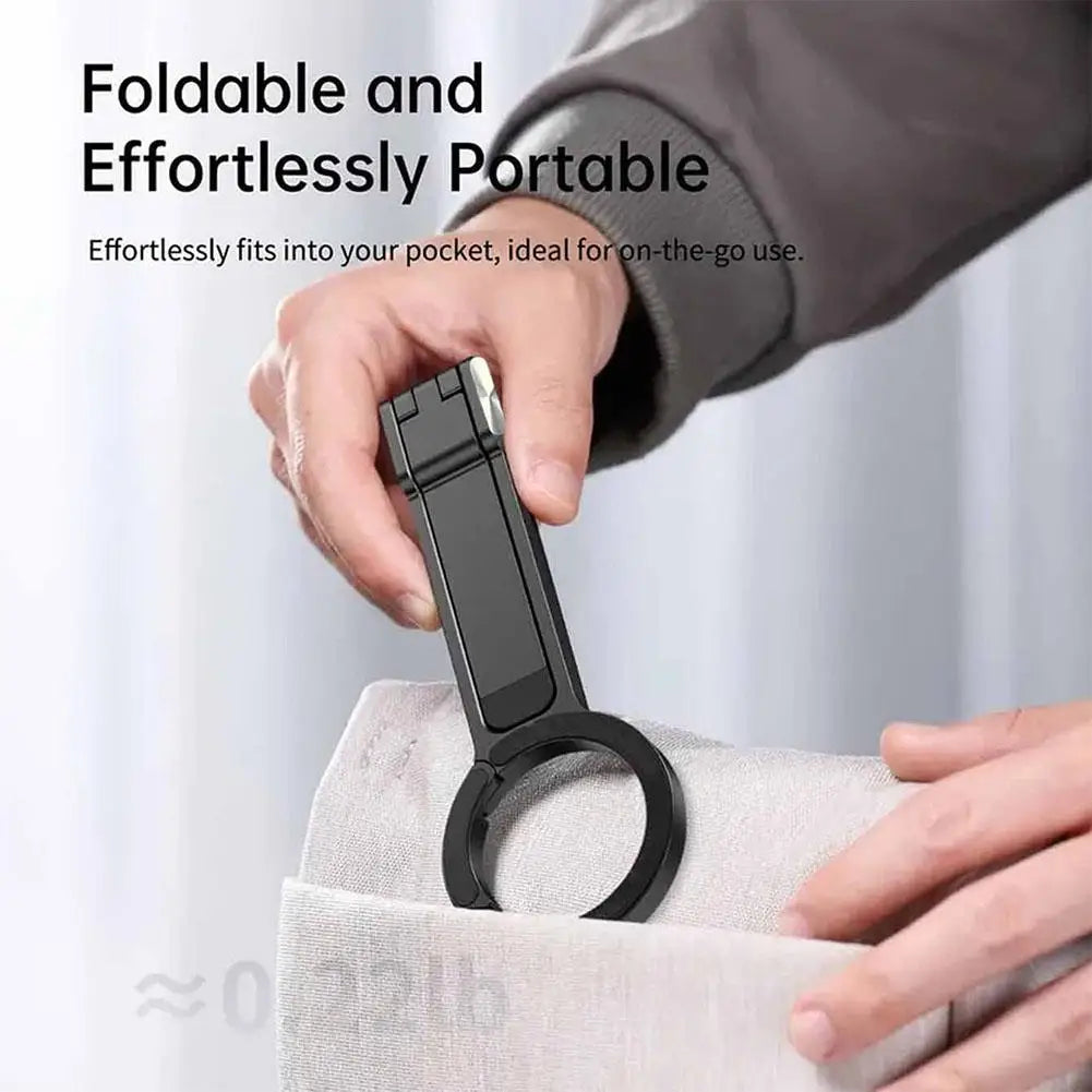 Magnetic ring alloy mobile phone holder adjustable ring magnetic buckle folding mobile phone holder