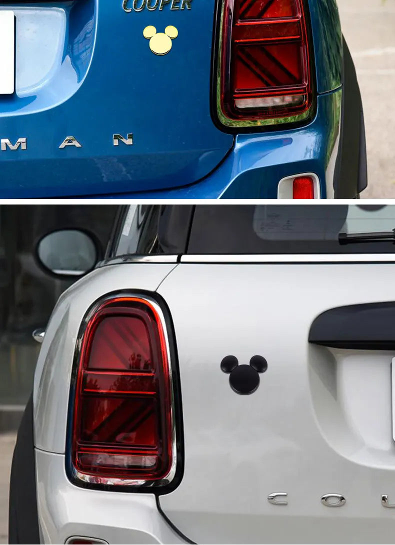 Car window decoration ears metal car stickers 3D stereo creative car logo Mickey Minnie decoration stickers