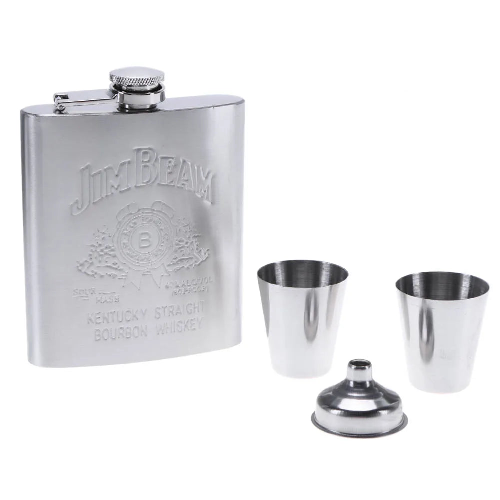 8oz Outdoors Portable Pocket Hip Flask Stainless Steel Whisky Flask Drink Alcohol Container Gift Box Vodka
