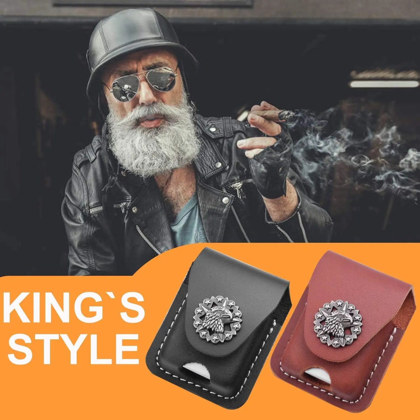 PU Leather Lighter Storage Case, Compact Outdoor Camping Hiking Accessory