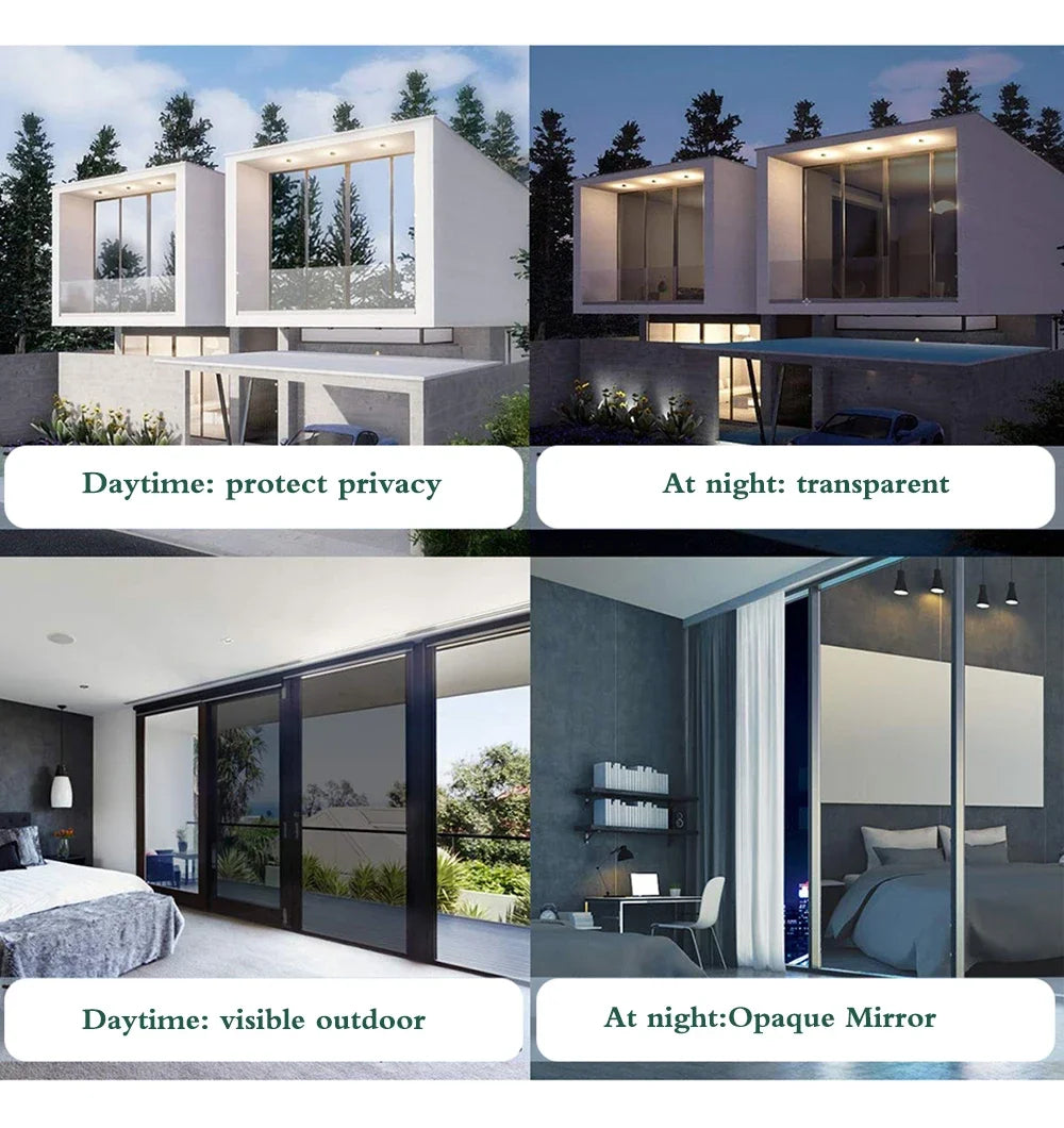 2/3/5M One Way Mirror Reflective Solar Window Film Rainbow Privacy Self-Adhesive Window Tint Heat Control Chameleon Glass Film