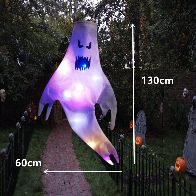 Halloween Outdoor Light Hanging Ghost Halloween Party Dress Up Glowing Spooky Lamp Horror Props Home Bar Decoration