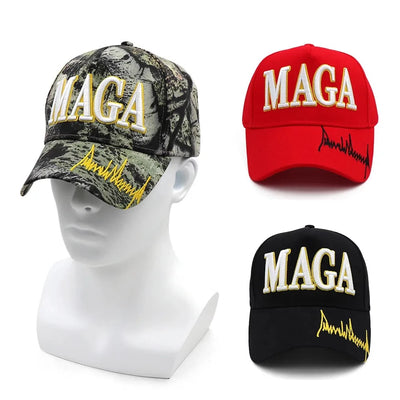 Donald Trump 2024 Cap USA Flag Baseball Caps MAGA Trump Signature Snapback President Hat 3D Embroidery