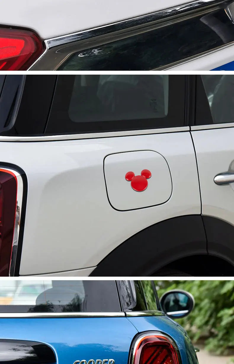 Car window decoration ears metal car stickers 3D stereo creative car logo Mickey Minnie decoration stickers