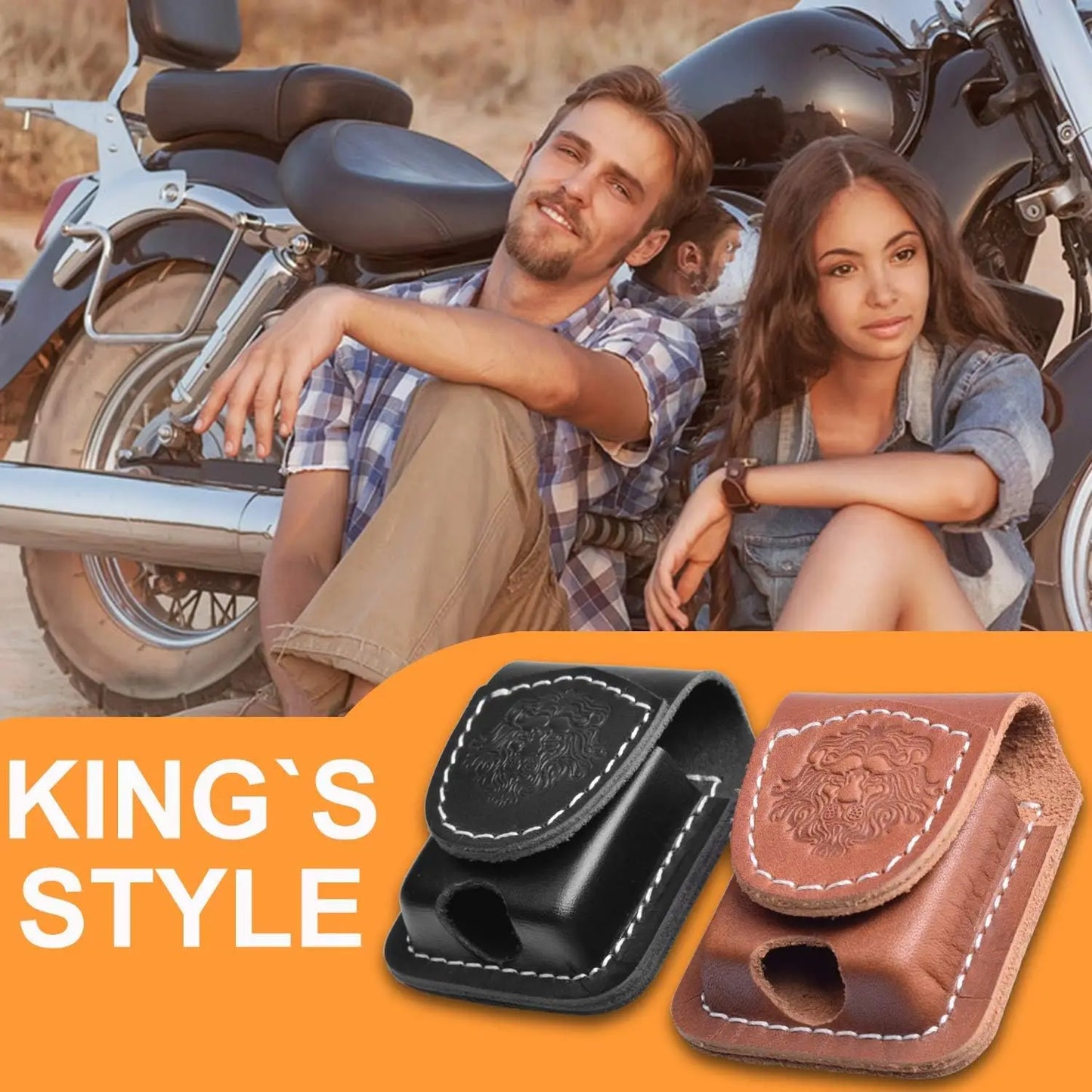 PU Leather Lighter Storage Case, Compact Outdoor Camping Hiking Accessory