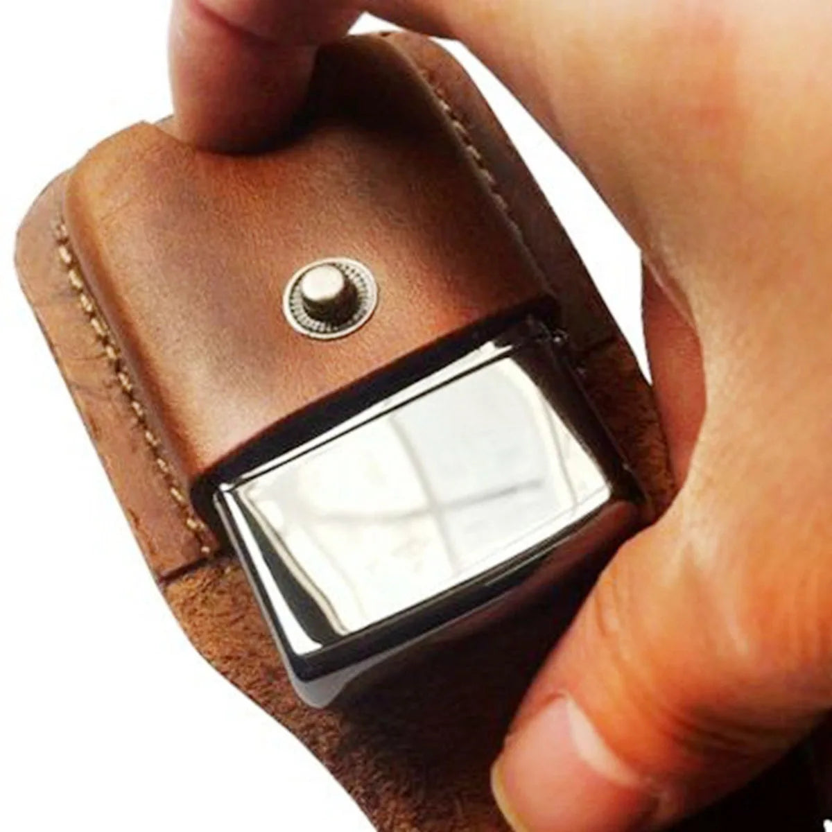 PU Leather Lighter Storage Case, Compact Outdoor Camping Hiking Accessory