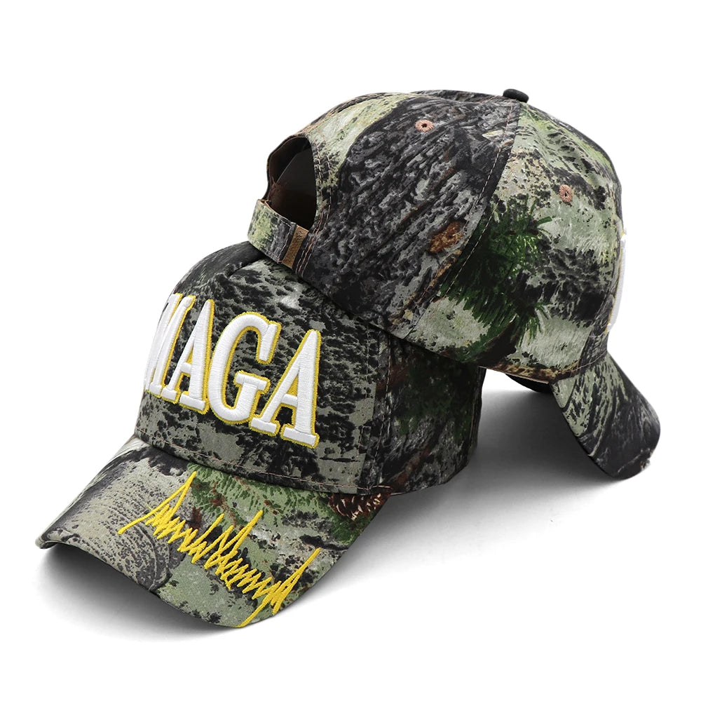 Donald Trump 2024 Cap USA Flag Baseball Caps MAGA Trump Signature Snapback President Hat 3D Embroidery