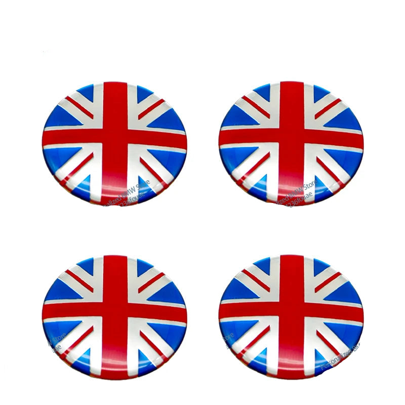 4pcs 52mm Car Wheel Center Cap Sticker Hub Cap Decal For MINI JHON COOPERR50 R52 F56 R53 F60 R57 R58 R59 R60 S Auto Accessories