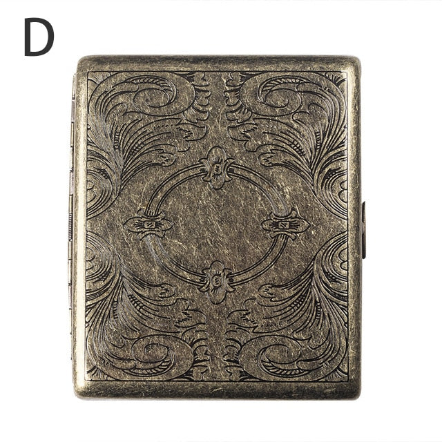 Cigarette Case Folio Metal Brass Retro Cigarette Tobacco Box Travel For Men Gift Smoking Accessories Tool