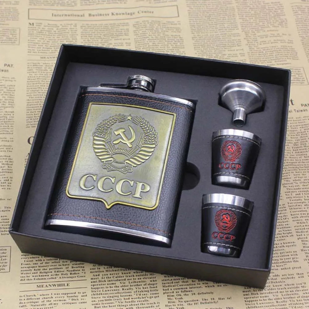 8oz Outdoors Portable Pocket Hip Flask Stainless Steel Whisky Flask Drink Alcohol Container Gift Box Vodka