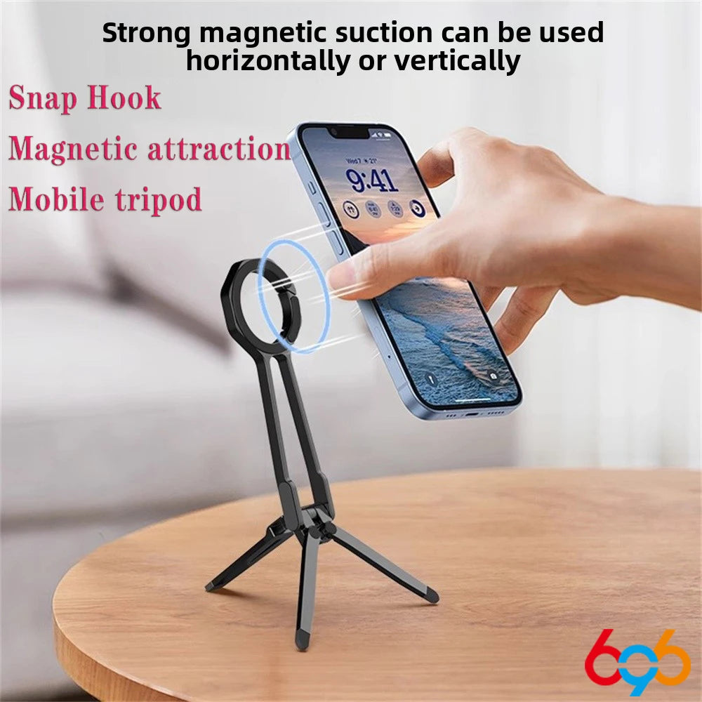 Magnetic ring alloy mobile phone holder Tripod Stand Portable Foldable Bracket Pocket Cell Phone Stand Non-slip