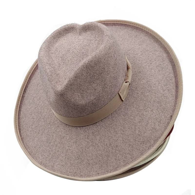 Love top fedora new peach bridge edge fedora big size monochrome new neutral fedora brim big size jazz hat winter