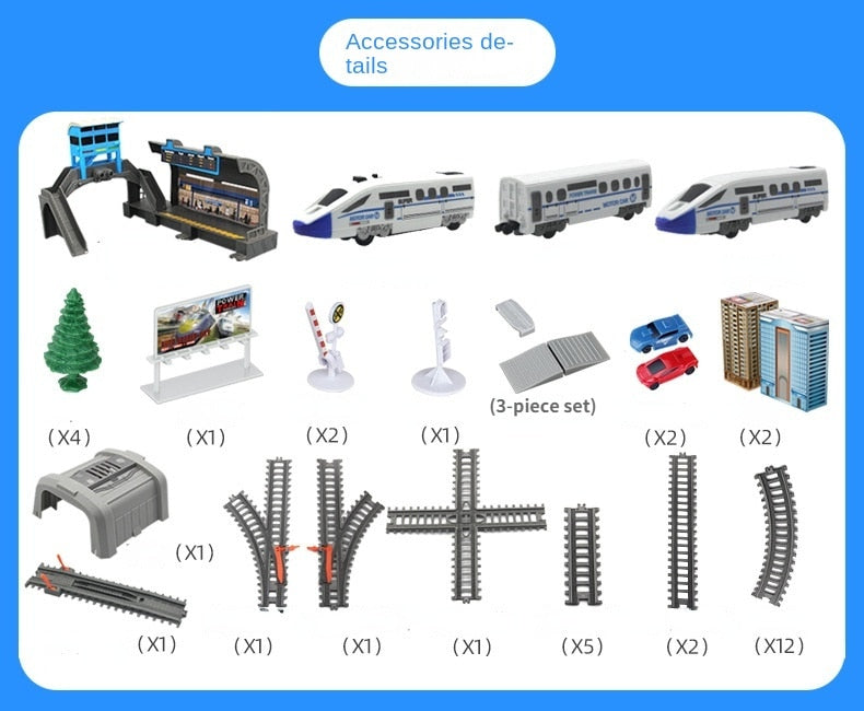 Model Railway Track Harmony Rail Toy Car  Assemble DIY Set Children Christmas Gift Toy for Boy