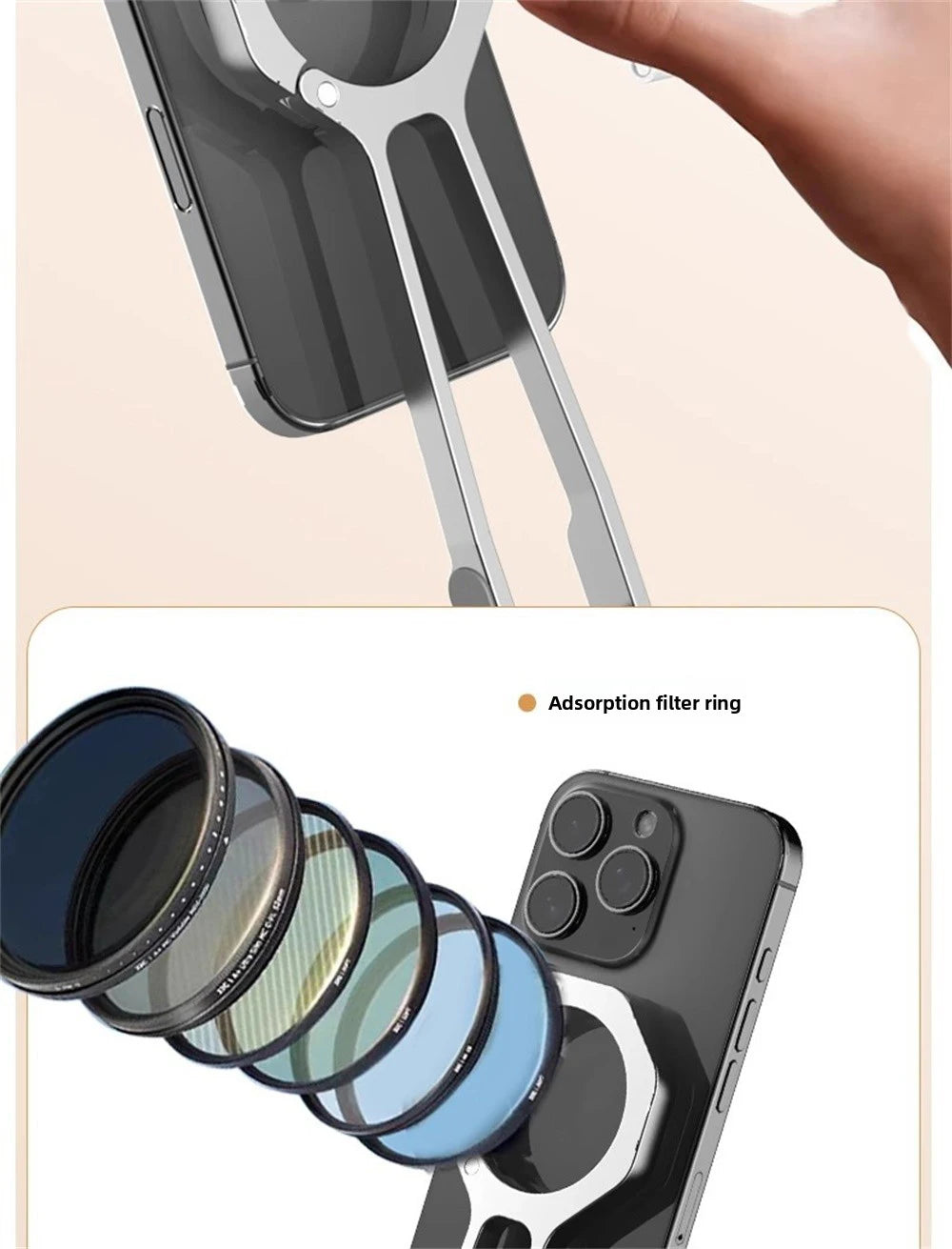 Magnetic ring alloy mobile phone holder Tripod Stand Portable Foldable Bracket Pocket Cell Phone Stand Non-slip