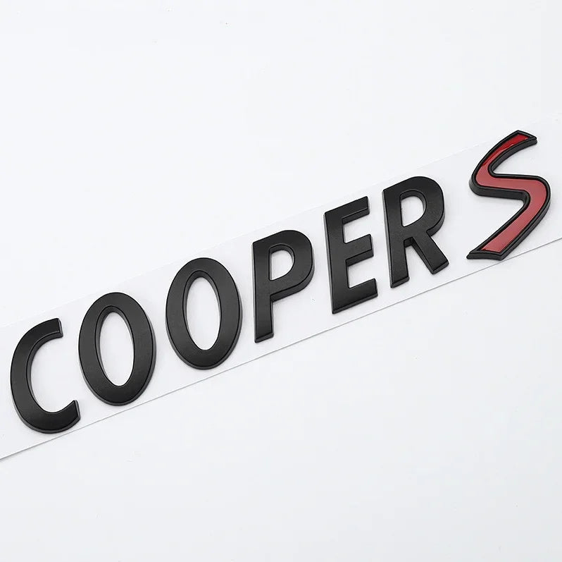 3D ABS Black Chrome Car Letters Rear Trunk Logo Mini Cooper S Emblem Badge Sticker For Mini Cooper S R56 R53 R60 F56 Accessories