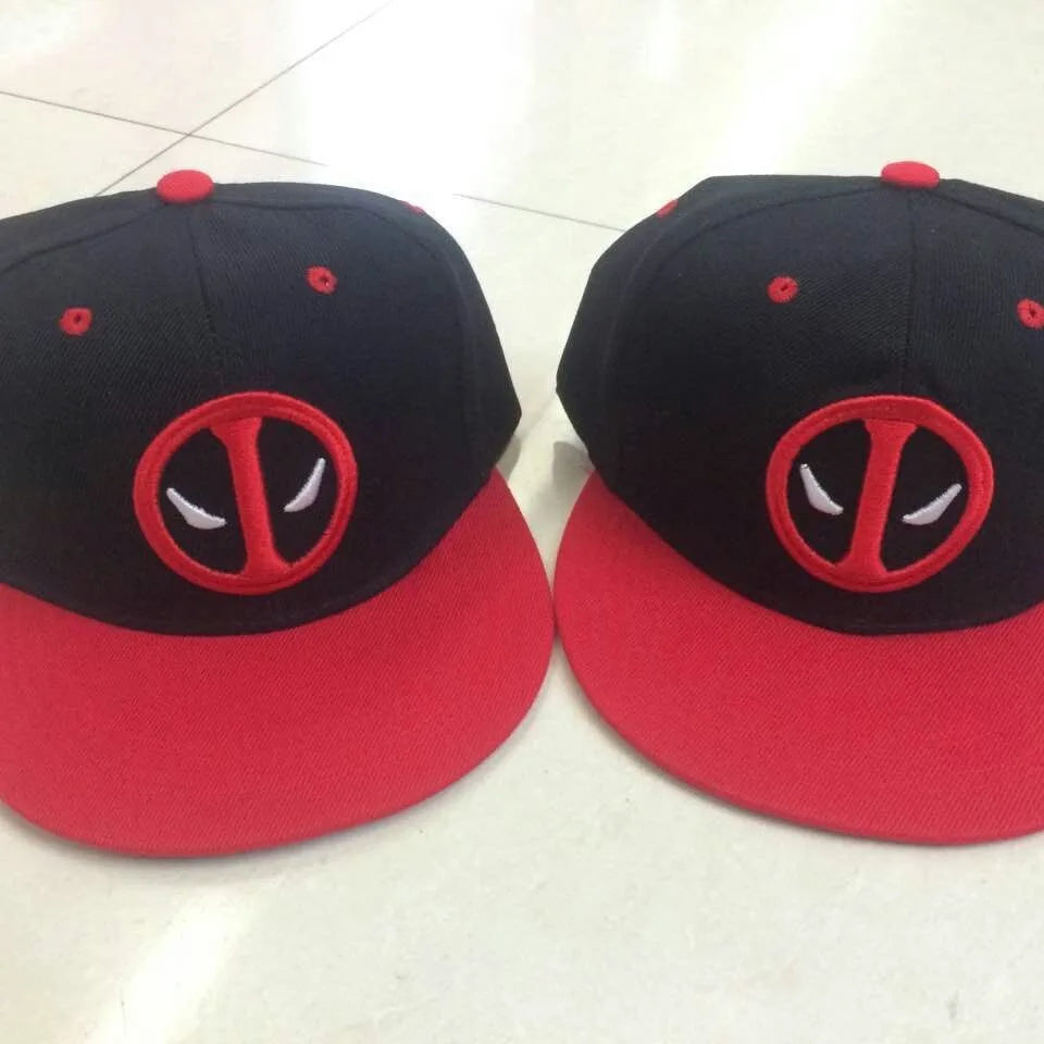 Anime Cartoon Figure Deadpool Embroidery Hip Hop Fashion Snapback Hat Cotton Casual Flat Baseball Cap