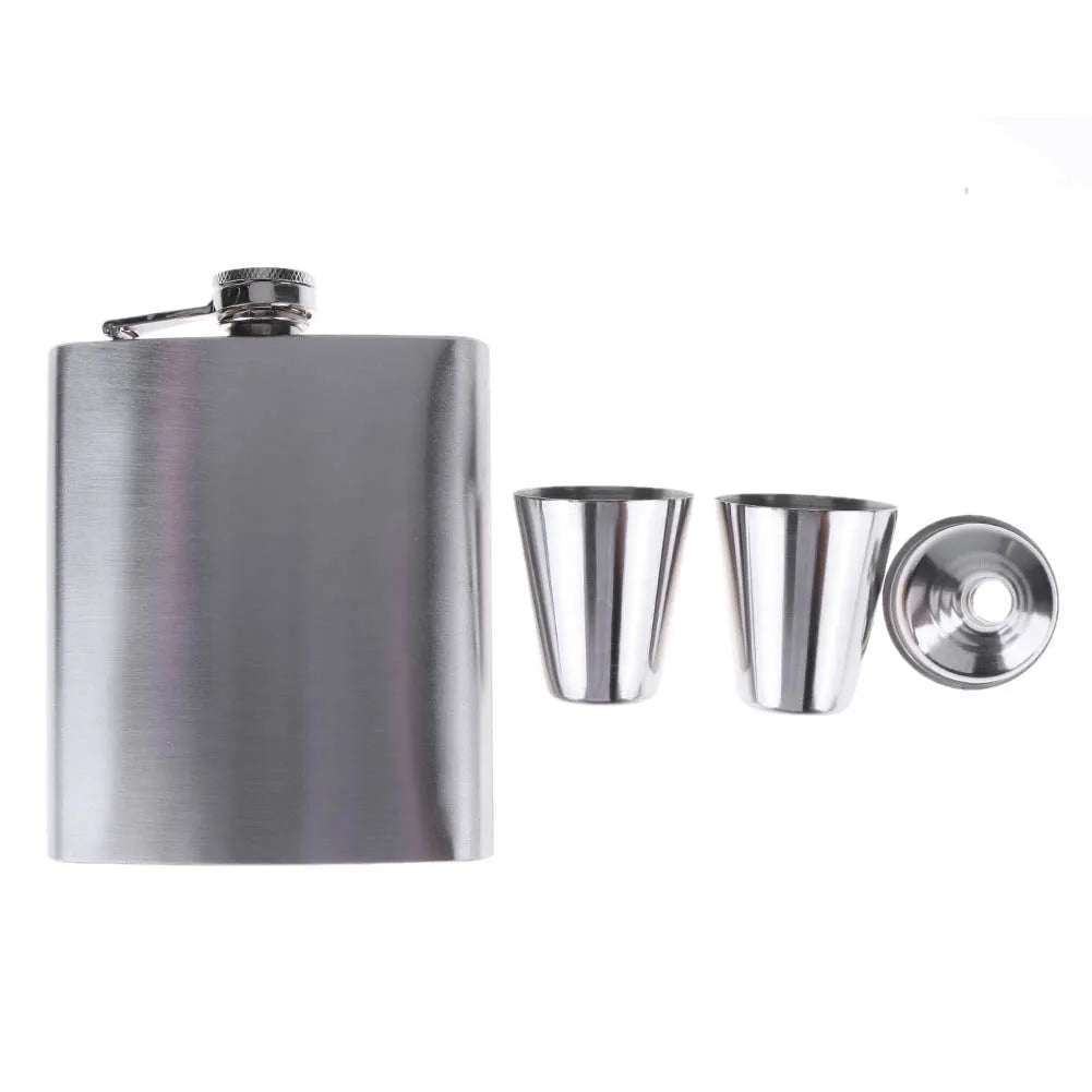 8oz Outdoors Portable Pocket Hip Flask Stainless Steel Whisky Flask Drink Alcohol Container Gift Box Vodka