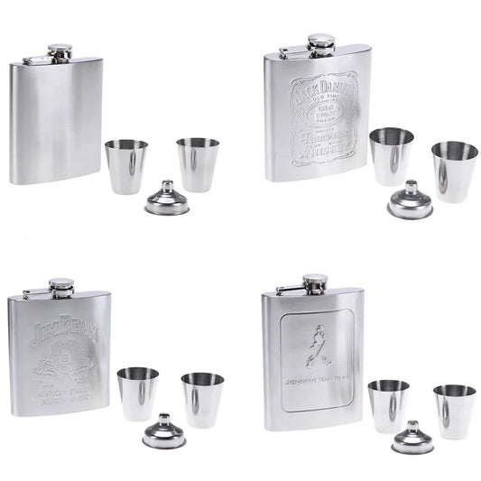 8oz Outdoors Portable Pocket Hip Flask Stainless Steel Whisky Flask Drink Alcohol Container Gift Box Vodka