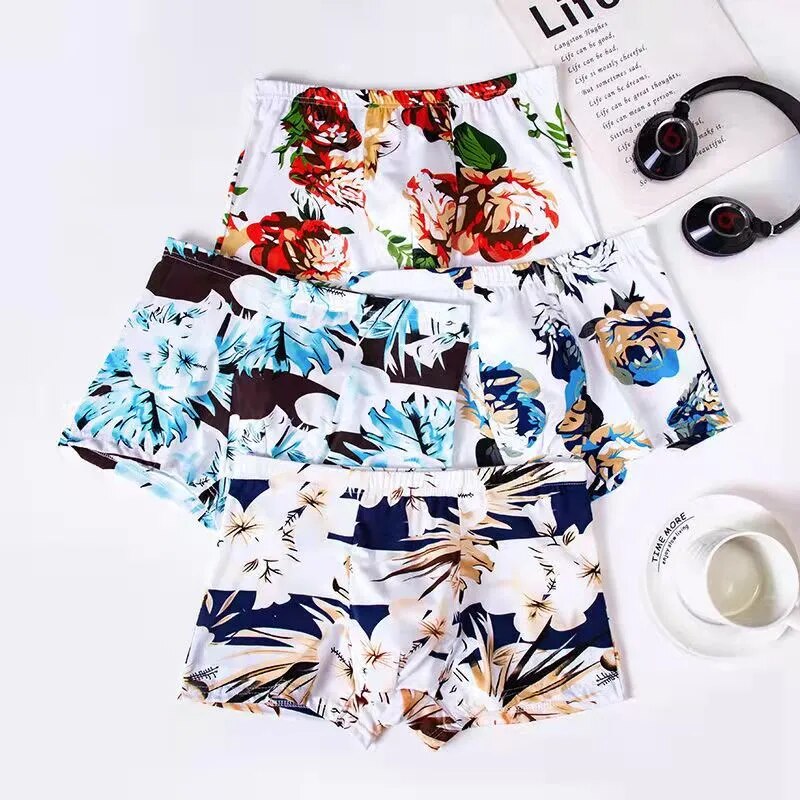 Underpants Man Pack Shorts Boxers Underwear Fashion Sexy Mens Boxer Ultrathin Large Size L-4XL