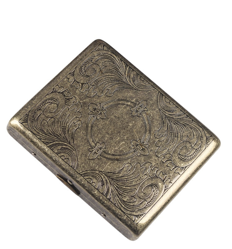 Cigarette Case Folio Metal Brass Retro Cigarette Tobacco Box Travel For Men Gift Smoking Accessories Tool