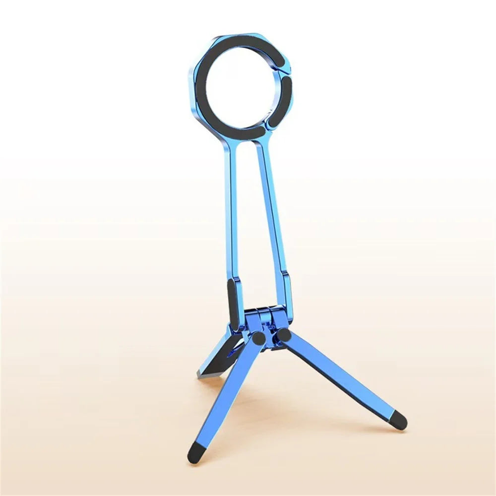 Magnetic ring alloy mobile phone holder Tripod Stand Portable Foldable Bracket Pocket Cell Phone Stand Non-slip