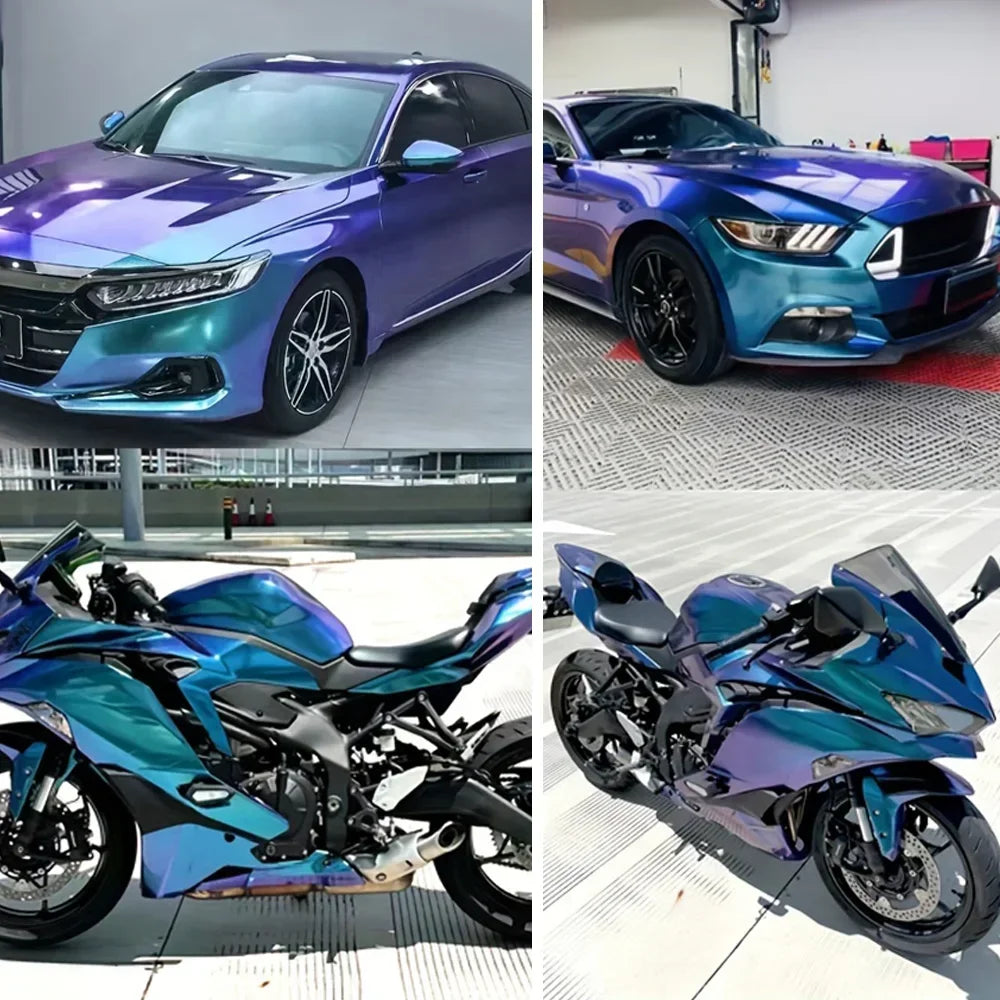 Motorcycle Stickers Glossy Matt Chameleon Vinyl Film Air Release Waterproof Sticker for Auto Motorcycle Tuning Accessories