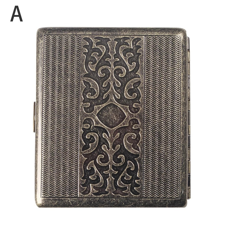 Cigarette Case Folio Metal Brass Retro Cigarette Tobacco Box Travel For Men Gift Smoking Accessories Tool