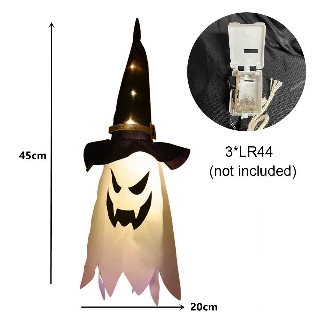 Halloween Outdoor Light Hanging Ghost Halloween Party Dress Up Glowing Spooky Lamp Horror Props Home Bar Decoration