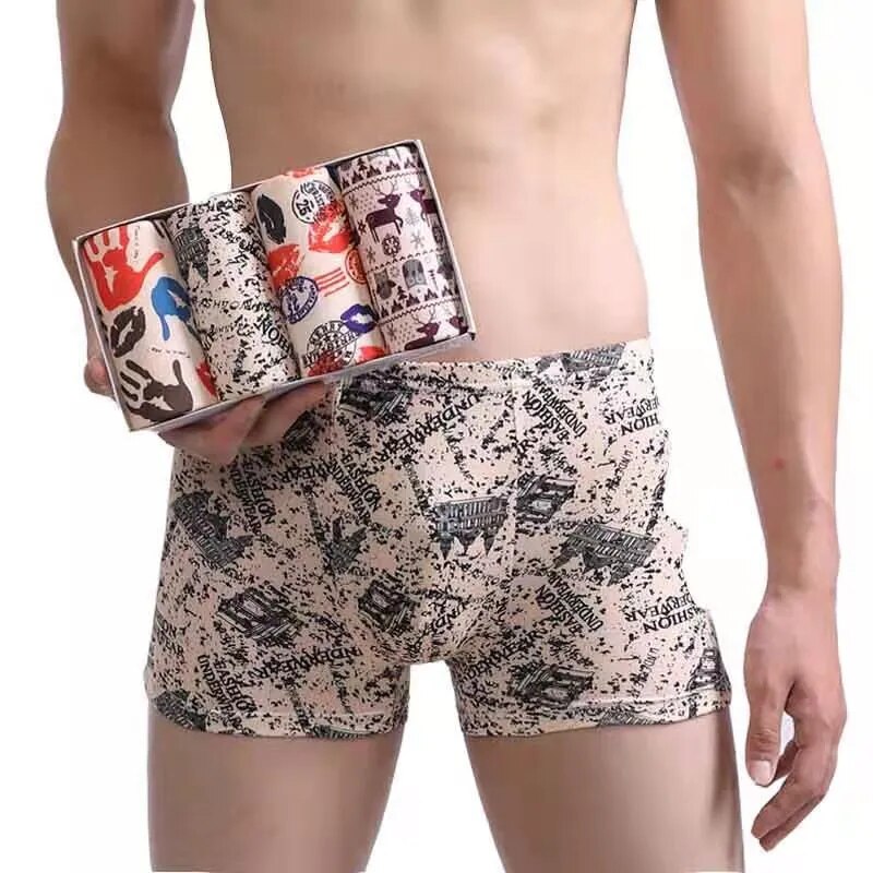 Underpants Man Pack Shorts Boxers Underwear Fashion Sexy Mens Boxer Ultrathin Large Size L-4XL
