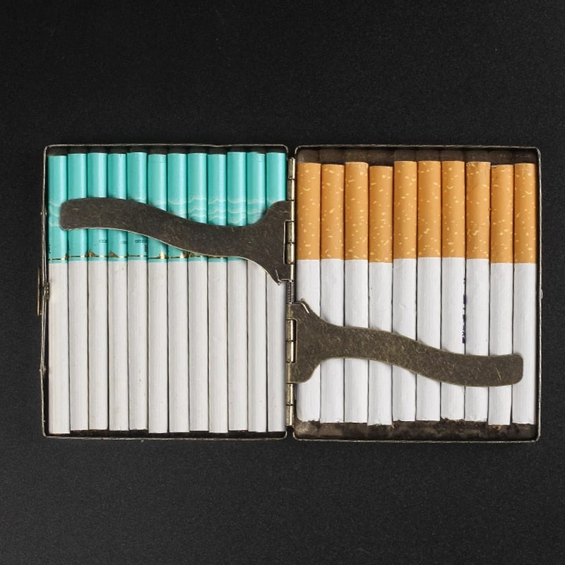 Cigarette Case Folio Metal Brass Retro Cigarette Tobacco Box Travel For Men Gift Smoking Accessories Tool
